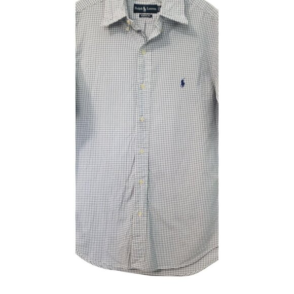 Ralph Lauren Blue & White Plaid Classic Fit Button Down Shirt Sz Medium Mens - Picture 3 of 4